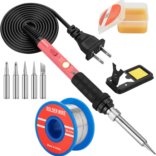 Q-MING Soldering Iron Kit, 60W Soldering Iron with Interchangeable Iron Tips